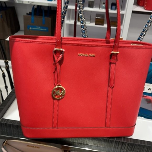 Michael Kors Jet Set Travel Large Top Zip Tote Leather - Picture 2 of 16